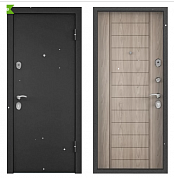 Дверь Х5 860*2050 левая темно-серый букле графит с6-9, ПВХ Дуб серый евро, хром  