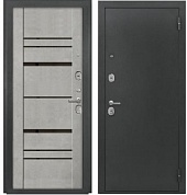 Дверь Страж 2К Модерн-2 (960*2050, R, Антик серебро, ПВХ Бетон лофт, хром