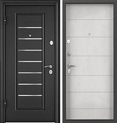 Дверь мет. DELTA-100 (860,2050,L,темно-серый букле графит,VDM-2N, D22,ПВХ Бетон известк., хром,НАКЛ)