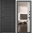 Дверь DELTA PRO MP (860, 2050,R,черный шелк , DL-2, ПВХ Бьянко, черный квадрат,накл,ручка)