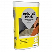 Клей Ветонит BLOCK для стен из блоков и кирпича 25кг