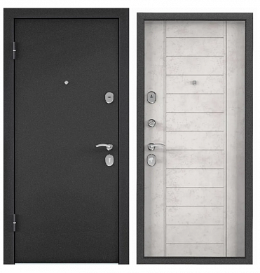 Дверь мет. Х5 860*2050 левая темно-серый букле графит CK6М, ПВХ Лиственница крем,хром